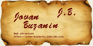 Jovan Bužanin vizit kartica